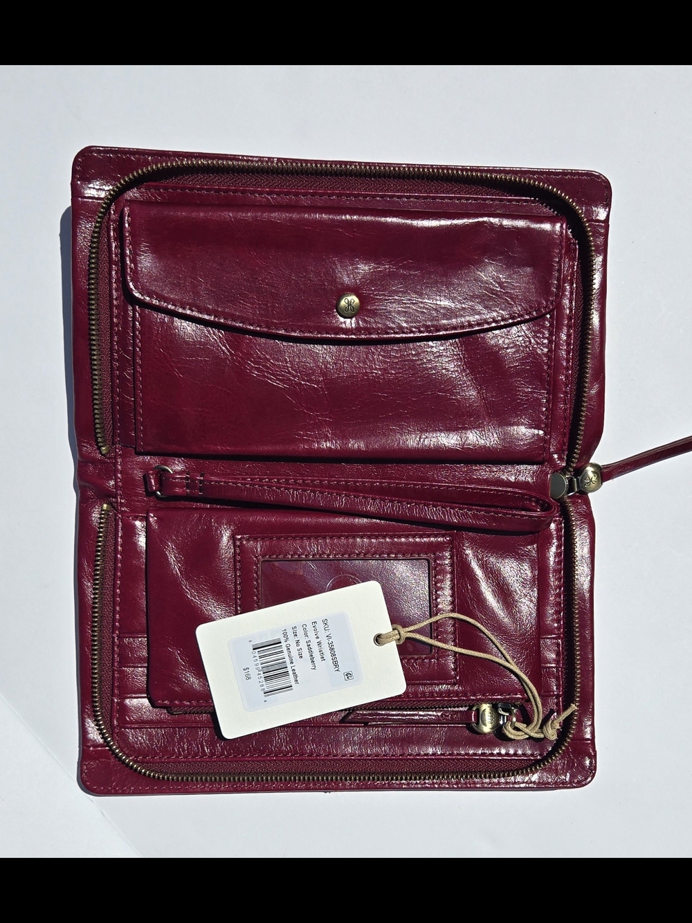 HOBO JILL Bifold Saddleberry Leather Wristlet Clutch - Picture 4 of 4